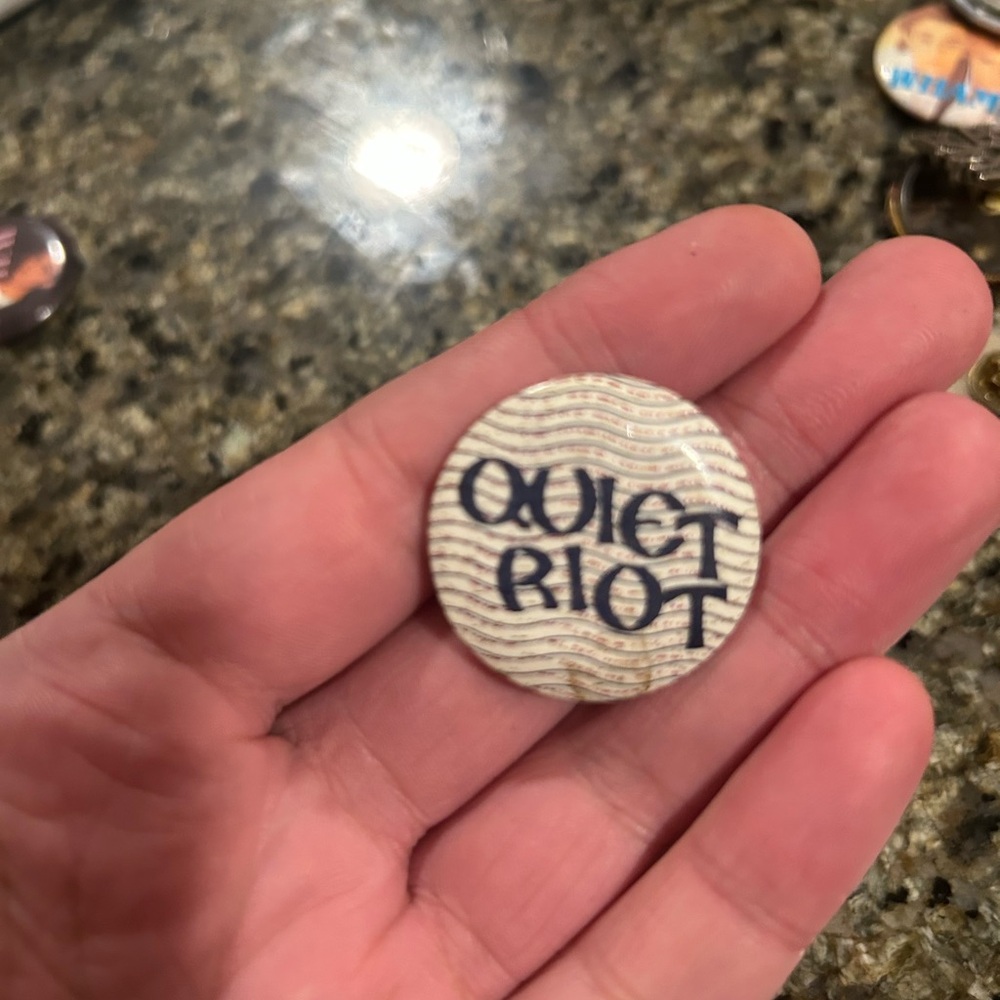 Quiet Riot vintage rock band punk collectible pin